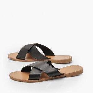 Brand New With Box- Sergio Todzi Cross Strap Basic Sliders